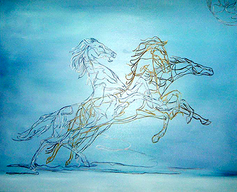 De la serie  Wireframe,    MUSTANGS 